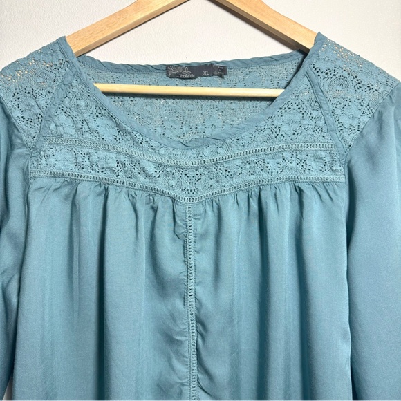 PrAna Robyn Lace Peasant Top Size XL - Picture 2 of 7